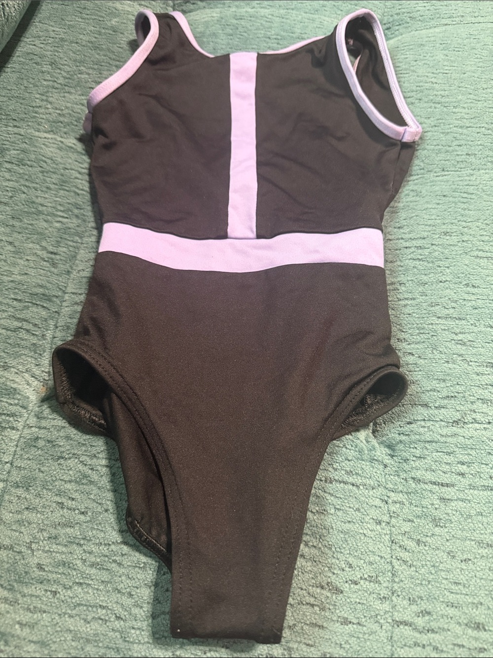 Capezio Black Dance Leotard with Lavender Trim M/CH Medium Child
